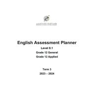 مواصفات الامتحان Assessment Planner Level 8.1 اللغة الإنجليزية الصف الثاني عشر عام الفصل الدراسي الثالث 2023-2024