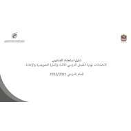 دليل استعداد المدارس لامتحانات نهاية الفصل الدراسي الثالث والفترة التعويضية والإعادة 2021-2022