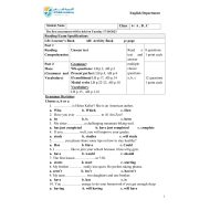 حل ورقة عمل The first assessment اللغة الإنجليزية الصف السادس