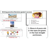 حل تدريبات Writing practice Revision اللغة الإنجليزية الصف الخامس أكسس - بوربوينت