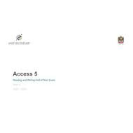 دليل الإرشادي Reading and Writing اللغة الإنجليزية الصف الخامس Access - بوربوينت الفصل الدراسي الثالث 2022-2023