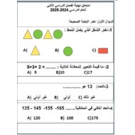 امتحان نهائي لأصحاب الهمم الرياضيات المتكاملة الصف الرابع الفصل الدراسي الثاني 2024-2025