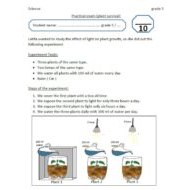 مراجعة Practical exam plant survival العلوم المتكاملة الصف الخامس