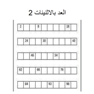 الرياضيات المتكاملة أوراق عمل (العد التجاوزي) للصف الثاني