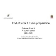 مراجعة عامة Exam preparation العلوم المتكاملة الصف الرابع انسبير