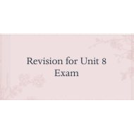 مراجعة Revision for Unit 8 Exam اللغة الإنجليزية الصف الثالث