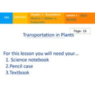 حل درس Transportation in Plants العلوم المتكاملة الصف الخامس - بوربوينت