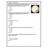 حل أوراق عمل Trigonometric Ratios الرياضيات المتكاملة الصف الثاني عشر