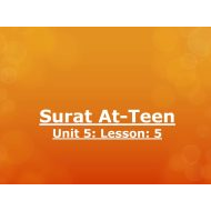 حل درس Surat At-Teen لغير الناطقين باللغة العربية التربية الإسلامية الصف الثالث - بوربوينت