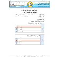 حل أوراق عمل امتحان نهائي الرياضيات المتكاملة الصف الثامن