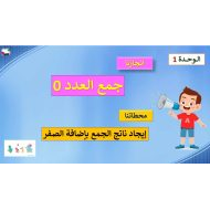 حل درس جمع العدد 0 الرياضيات المتكاملة الصف الأول - بوربوينت