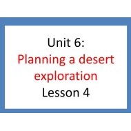 حل درس Planning a desert exploration اللغة الإنجليزية الصف السادس - بوربوينت