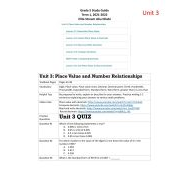 ورقة عمل Place Value and Number Relationships الرياضيات المتكاملة الصف الخامس