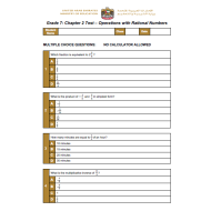 الرياضيات المتكاملة أوراق عمل (Operations with Rational Numbers) بالإنجليزي للصف السابع مع الإجابات