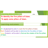 بوربوينت PILLARS OF  ISLAM لغير الناطقين باللغة العربية للصف الاول مادة التربية الاسلامية