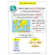 مخلص وأوراق عمل خصائص الأرض العلوم المتكاملة الصف الثالث