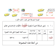 اللغة العربية أوراق عمل (الهمزة المتوسطة على الواو) للصف السادس