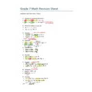 حل ورقة عمل Revision Sheet الرياضيات المتكاملة الصف السابع