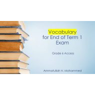 مراجعة vocabulary اللغة الإنجليزية الصف السادس - بوربوينت