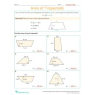 حل ورقة عمل Area of Trapezoids الرياضيات المتكاملة الصف السادس