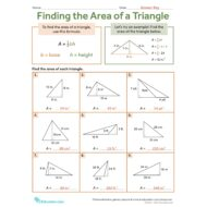 حل ورقة عمل Finding the Area of a Triangle الرياضيات المتكاملة الصف السادس
