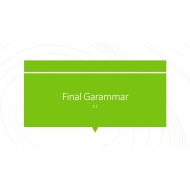 مراجعة Final Grammar اللغة الإنجليزية الصف الحادي عشر - بوربوينت