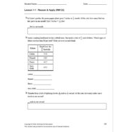 حل أوراق عمل Lesson 1-1 Reason & Apply الرياضيات المتكاملة الصف السابع ريفيل