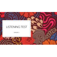 امتحان LISTENING TEST اللغة الإنجليزية الصف السادس - بوربوينت