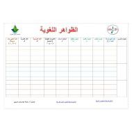 اللغة العربية ورقة عمل (الظواهر اللغوية) للصف الأول - الثاني