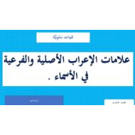 حل درس علامات إعراب الاسم الأصلية والفرعية اللغة العربية الصف السابع - بوربوينت