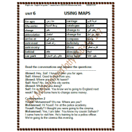 اللغة الإنجليزية أرواق عمل (Unit 6, 7 , 8 & 9) للصف السابع