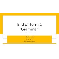 مراجعة Grammar اللغة الإنجليزية الصف الخامس