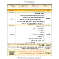 الخطة الدرسية اليومية حرف العين والغين اللغة العربية الصف الأول