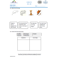 العلوم المتكاملة أوراق عمل (Animals Group) بالإنجليزي للصف الثاني