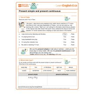 ورقة عمل Present simple and present continuous اللغة الإنجليزية الصف الخامس