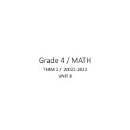 أوراق عمل Unit 8 الرياضيات المتكاملة الصف الرابع