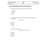 أوراق عمل Generalize Place-Value Structure بالإنجليزي الرياضيات المتكاملة الصف الرابع