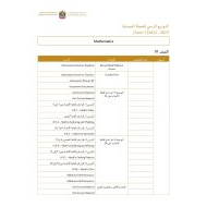 التوزيع الزمني للخطة الفصلية الرياضيات المتكاملة Mathematics الصف الأول إلى الثاني عشر الفصل الدراسي الأول 2022-2023