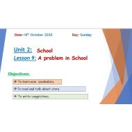 حل درس A problem in School اللغة الإنجليزية الصف السادس Access - بوربوينت