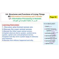 ملخص درس Information Processing in Animals العلوم المتكاملة الصف الرابع - بوربوينت