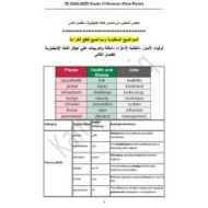 شرح هيكل امتحان اللغة الإنجليزية الصف الحادي عشر عام