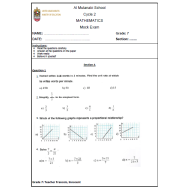الرياضيات المتكاملة أوراق عمل بالإنجليزي للصف السابع