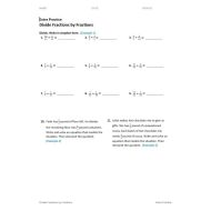 ورقة عمل Divide Fractions by Fractions الرياضيات المتكاملة الصف السادس