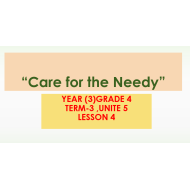 التربية الإسلامية بوربوينت درس (Care for the Needy) لغير الناطقين باللغة العربية للصف الرابع