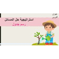 حل درس استراتيجية حل المسائل رسم جدول الرياضيات المتكاملة الصف الأول - بوربوينت