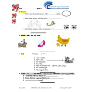 اللغة الإنجليزية ورقة عمل (مراجعة الوحدة الأولى) للصف الثالث