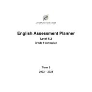 Assessment Planner اللغة الإنجليزية الصف التاسع Advanced الفصل الدراسي الثالث 2022-2023