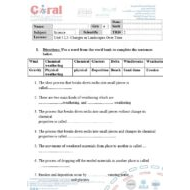 حل أوراق عمل Changes in Landscapes Over Time العلوم المتكاملة الصف الرابع