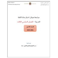 نموذج امتحان اللغة العربية الصف التاسع