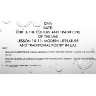 حل درس Modern literature and traditional poetry in uae اللغة الإنجليزية الصف الثامن - بوربوينت